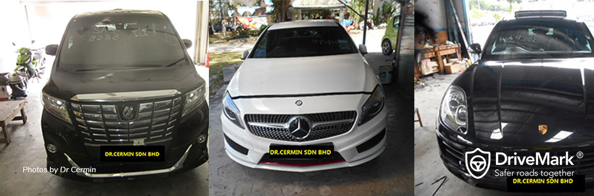 Replacing windscreen on Toyota Alphard, Mercedes-Benz A-Class and Porsche. Photos by Dr Cermin